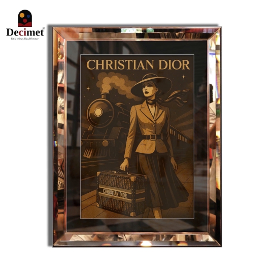 TRANH KHUNG GƯƠNG VÁT LÁ HẸ CHRISTIAN DIOR LADY (KÍCH THƯỚC MẶC ĐỊNH 45x60CM)