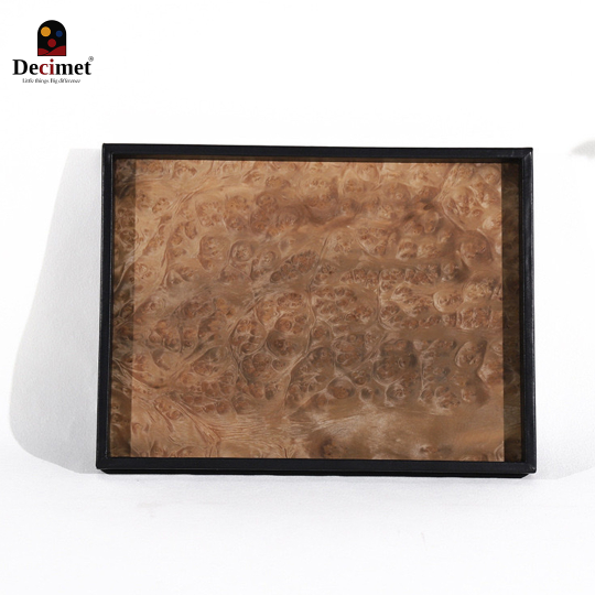 Brown Tray with Wooden Pattern