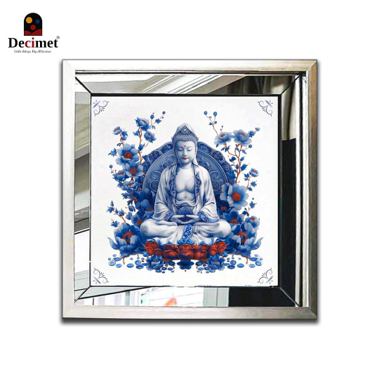 Tranh Khung Gương Bạc Ghép Composite Chinoiseries Phật Giáo