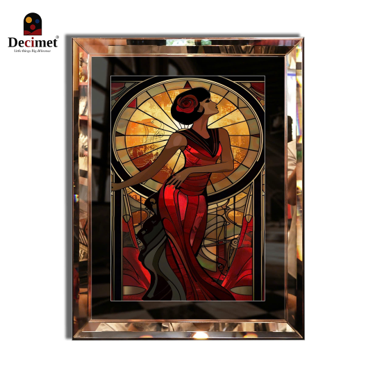 Tranh Khung Gương Vát Lá Hẹ Trà Dance Suncatcher