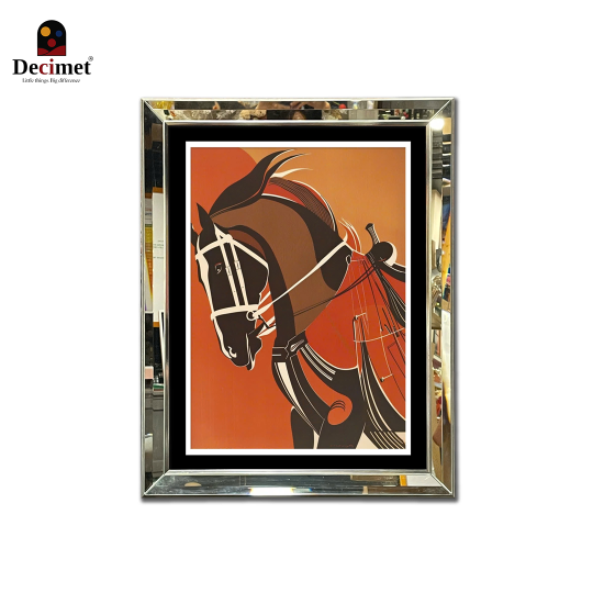 Tranh Khung Gương Vát Lá Hẹ Hermes Horse