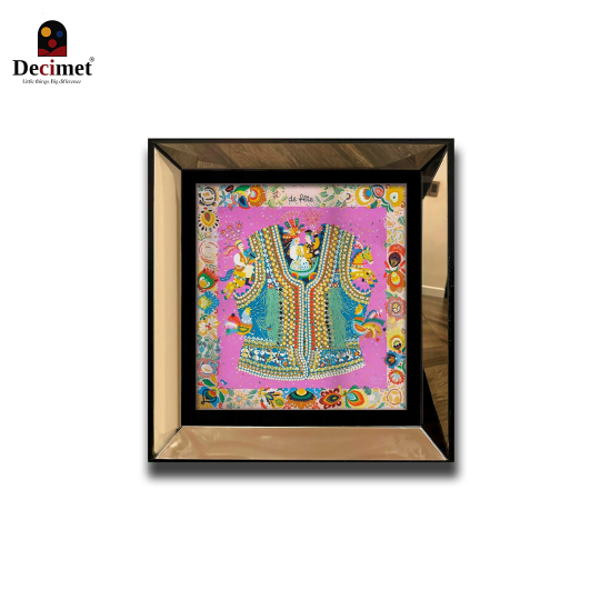 Tranh Khung Gương Vuông Hermes. Costume de Fete Stole Curry Black