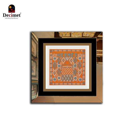 Tranh Khung Gương Vuông Hermes. Khăn La Maison Des Carres