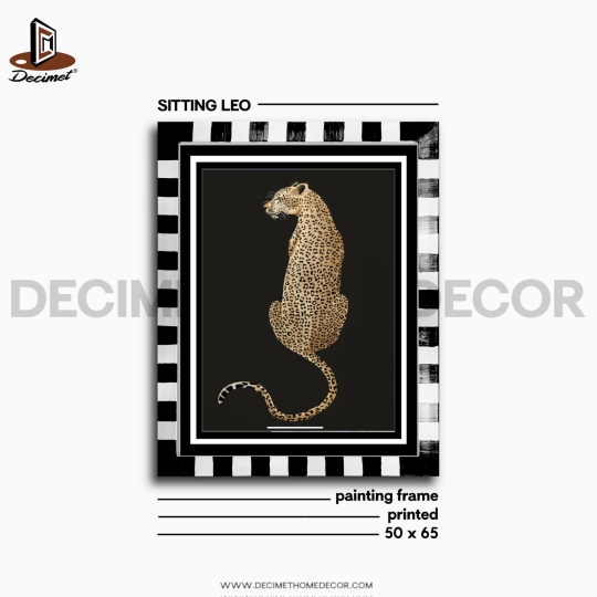 Tranh Khung Composite Vẽ Tay Black Cheetah Posters