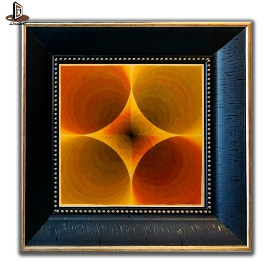 Tranh Khung Composite Đen Gold Bản To Geometric Art