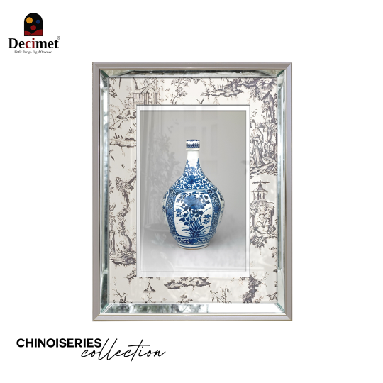 Tranh Khung Gương Bạc Ghép Composite Chinoiseries Bottle Vase