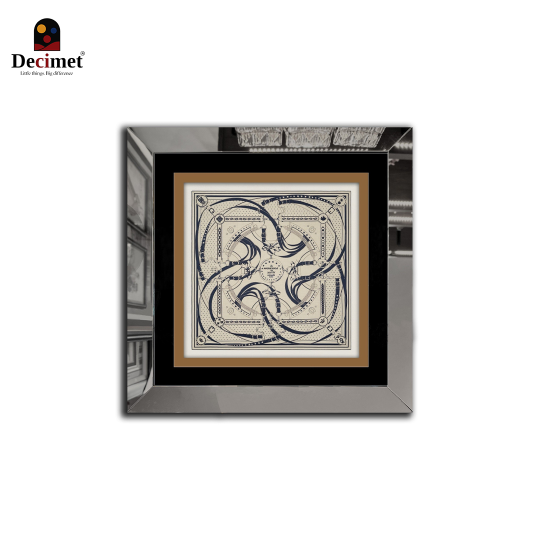Tranh Khung Gương Vuông Hermes. Khăn La Promenade Du Matin Bandana Cream