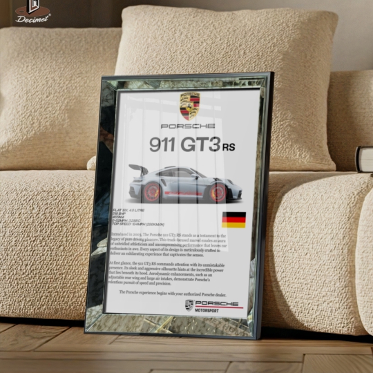 Tranh Khung Gương Bạc Porsche 911 GT3 RS
