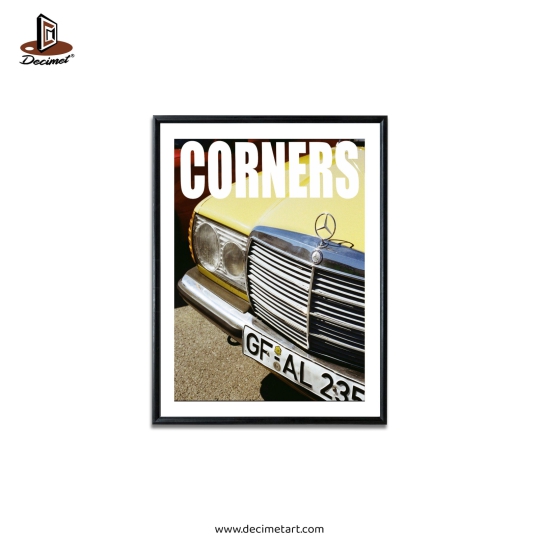 Tranh Khung Composite Đen Mỏng Corners. Mercedes-Benz- Yel