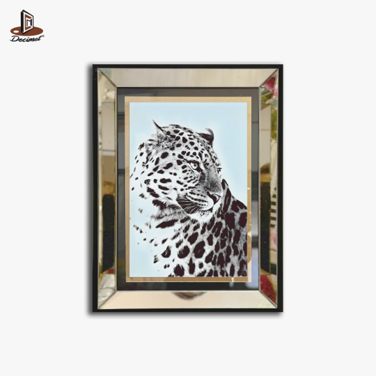 Tranh Khung Gương Bạc Leopard
