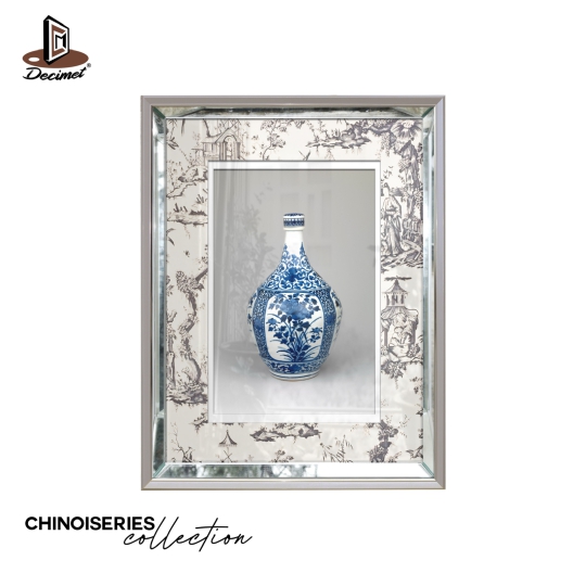 Tranh Khung Gương Bạc Ghép Composite Chinoiseries Bottle Vase