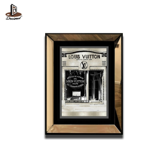 Tranh Khung Gương Trà History Store Louis Vuitton Black White