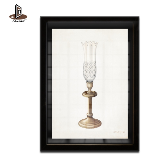 Tranh Khung Composite Đen Mỏng Vintage Lamp