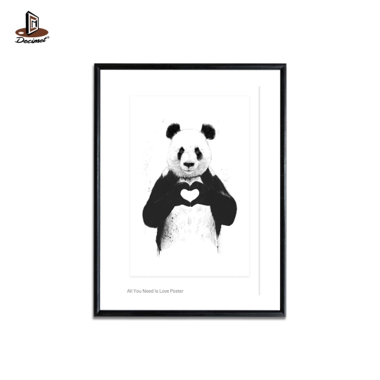 Poster Panda Bear Making A Heart BW