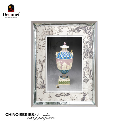 Tranh Khung Gương Bạc Ghép Composite Chinoiseries Samson Porzellan Vasenuhr