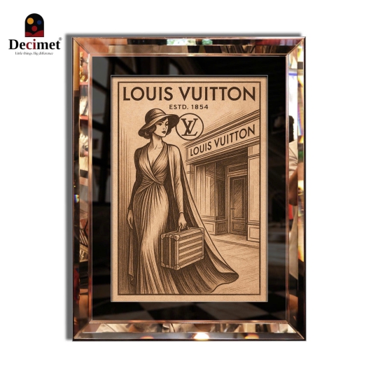 TRANH KHUNG GƯƠNG VÁT LÁ HẸ LOUIS VUITTON LADY NO.1 (KÍCH THƯỚC MẶC ĐỊNH 45X60CM)