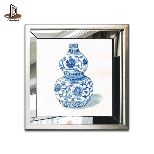Chinoiseries. Blue Tall Neck Urn