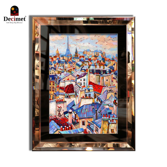Tranh Khung Gương Vát Lá Hẹ Trà Paris Art