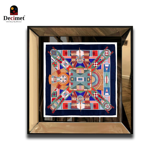 Tranh Khung Gương Vuông Hermes. L'Art Indien des Plaines