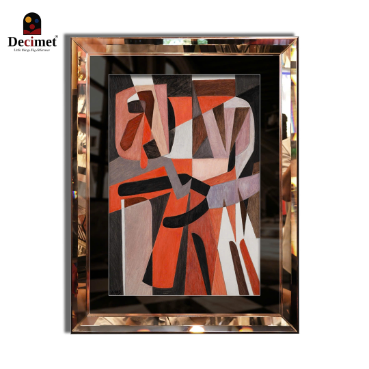 Tranh Khung Gương Vát Lá Hẹ Trà AuRora Allegro Abstract