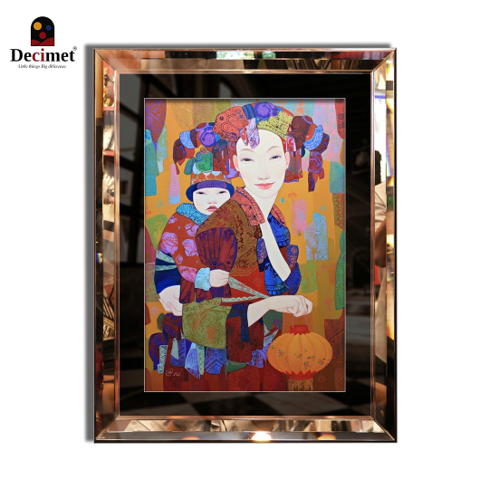 Tranh Khung Gương Vát Lá Hẹ Trà Wooden Pieces