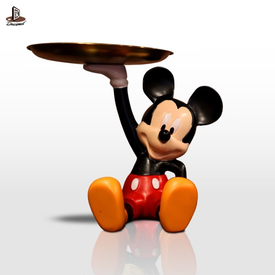 Tượng Mickey Mouse Ngồi Bưng Khay