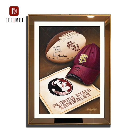 Tranh Khung Gương Ghép 1 Viền Composite Gold Mỏng 3cm - Signed Fsu 1999 National Champion Ball