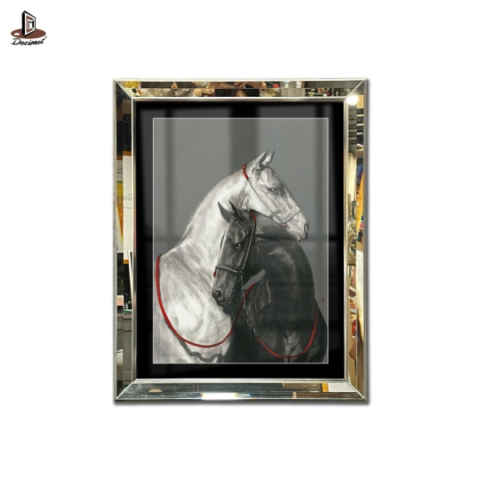 Tranh Khung Gương Vát Lá Hẹ Horse Art 2