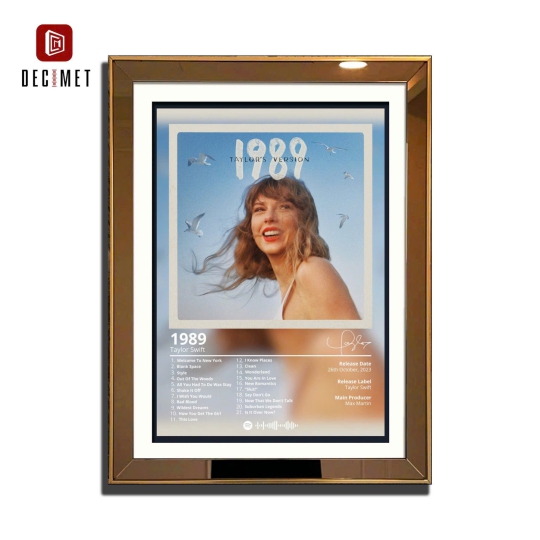 Tranh Khung Gương Ghép 1 Viền Composite Gold Mỏng 3cm - Taylor Swift 1989 