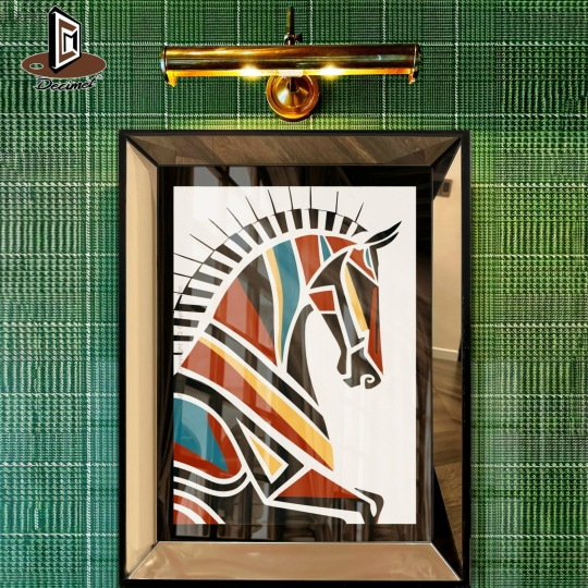 Tranh Khung Gương Bạc Zia Equestrian Logo Design