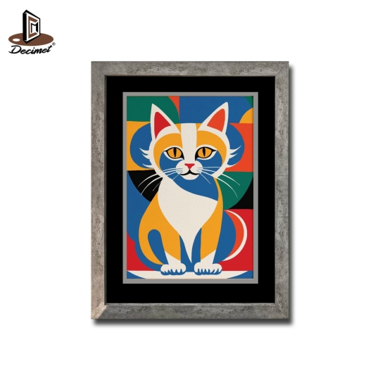 Poster Cubist Cat Painting
