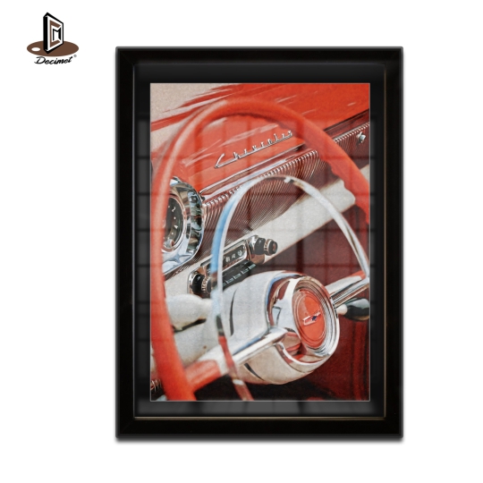Tranh Khung Composite Đen Mỏng 1957 Chevrlet Bel Air Steering Wheel