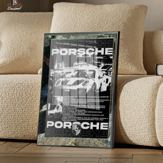 Tranh Khung Gương Bạc Porsche No.3