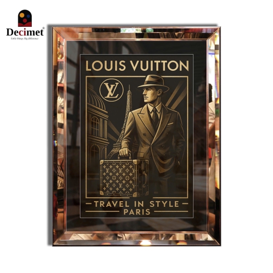 TRANH KHUNG GƯƠNG VÁT LÁ HẸ LOUIS VUITTON TRAVLE IN STYLE (KÍCH THƯỚC MẶC ĐỊNH 45X60CM)
