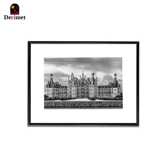 Tranh Khung Composite Đen Mỏng Chateau De Chambord Castle