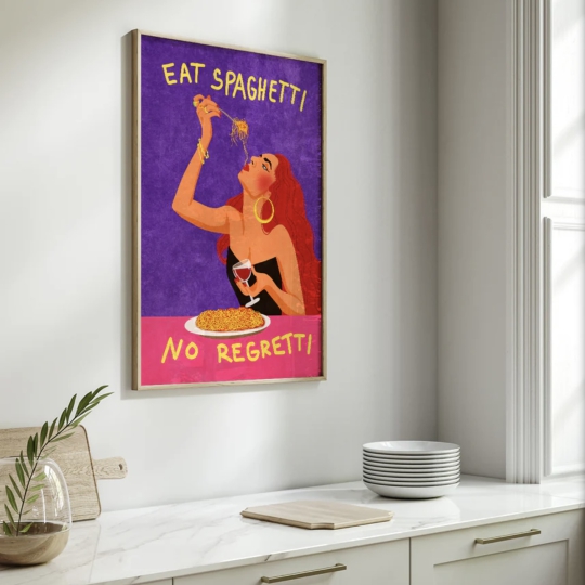 Poster Eat Spaghetti No Regretti