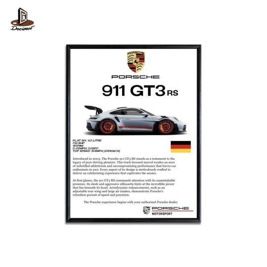 Tranh Khung Composite Đen Mỏng Porsche - 911 GT3RS