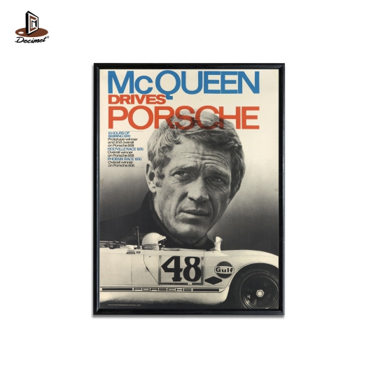 Tranh Khung Composite Đen Mỏng McQueen Drives Porsche Original Factory