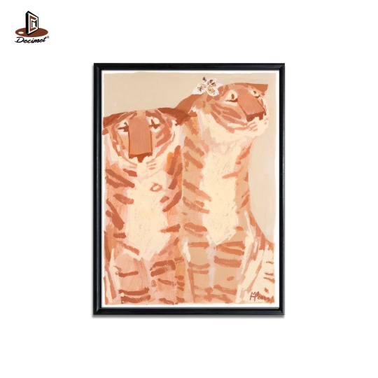 Tranh Khung Composite Đen Mỏng  Pastel Duo Tigers