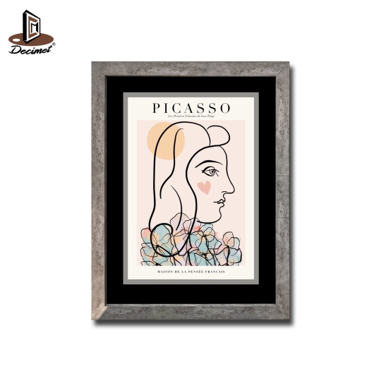 Tranh Khung Composite Giả Bê Tông Quadro Minimalista Mulher Picasso