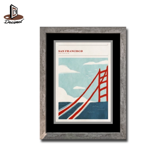 Tranh Khung Composite Giả Bê Tông Mid Century City - San Francisco