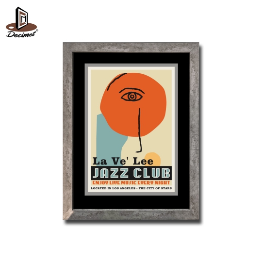 Tranh Khung Composite Giả Bê Tông Vintage Jazz Club Poster
