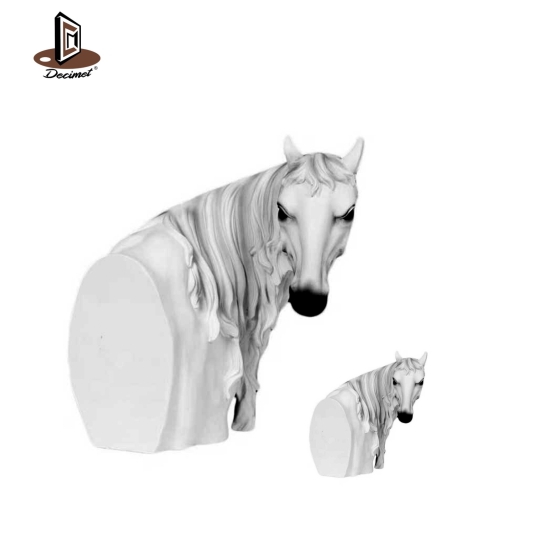 White Horse Head Statue L
