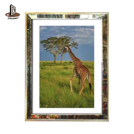 Tranh Khung Gương Loang Masai Giraffe