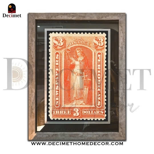 Tranh Khung Composite Giả Bê Tông Bản in $3.00 Scarlet, 1894 Issue