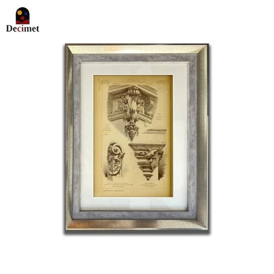 Composite-Double Frames Architectural Drawing Prints No.5