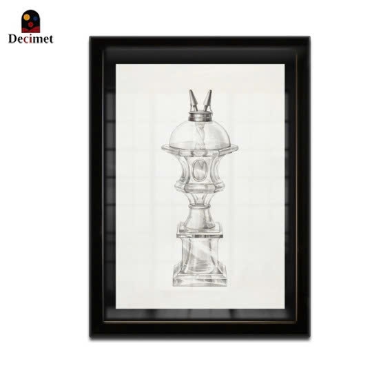 Tranh Khung Composite Đen Mỏng Lamp Charles Caseau No.2