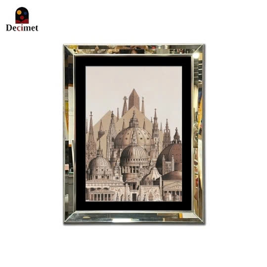 Tranh Khung Gương Vát Lá Hẹ Watercolor Venice Grand Canal