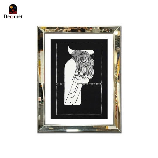 Tranh Khung Gương Vát Lá Hẹ Macaw Print
