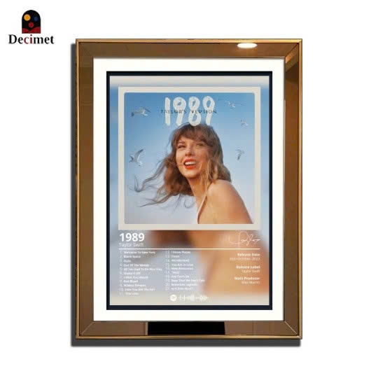Tranh Khung Gương Ghép 1 Viền Composite Gold Mỏng 3cm - Taylor Swift 1989 